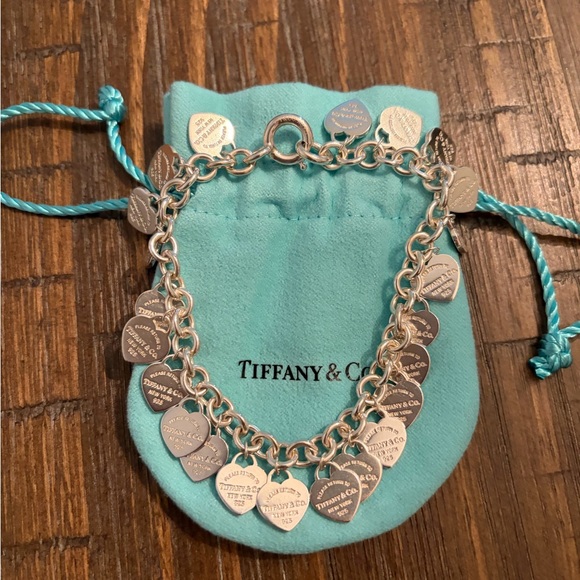 Tiffany & Co. Silver Multi Heart Charm Bracelet - Picture 3 of 6